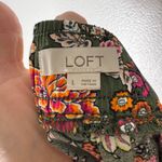 Loft  Green Floral Maxi Midi Skirt Button Front Pull On Large Photo 4