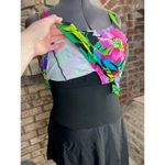 swimsuit swim dress Vintage 1980s one piece floral pink green purple Size 12 Photo 2