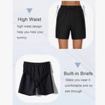 Bonneuitbebe Women's Swim Shorts High Waisted UPF50+ Bathing Suit Board Shorts with Pocket Drawstring Photo 4