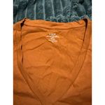 NWT J.Crew Size Large Women Burnt Orange‎ Brown Shirt Slub Cotton Tee V Photo 1