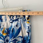 Tommy Bahama Floral Wide Leg Pants Size Medium Elastic Waist Blue White Photo 5