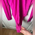 Farm Rio Pink Long Sleeve Knot Twist Key Hole Neck Zip Up Bodysuit M Photo 4