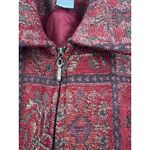 The Territory Ahead Red Print Tapestry Vest Zip Front Side Tabs Lined Size 14 Photo 4