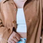 Covington TAN BOHO FAUX SUEDE JACKET BUTTON DOWN Photo 2