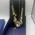 Swavorski NWT AUTHENTIC Swarovski Swan Signed Delicate Enamel Long gold Crystal necklace Photo 1