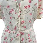 Reformation  Floral Print Button Front Mini Dress Cream Pink Size‎ 4 *Flawed Photo 5
