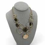Lane Bryant  Goldtone Necklace Organic Circles Double Strand Fashion Jewelry Photo 1