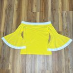 Boston Proper Yellow Off Shoulder Flare Sleeve Colorblock Resortwear Top Size S Photo 1