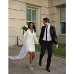 Adrianna Papell Ivory White Tuxedo Sheath Courthouse Wedding Dress Size 12 NEW Photo 5