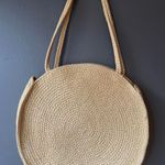 Stylish Woven Jute Round Tote Bag Tan Photo 0