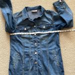 Chico's Chico’s Long Denim Jean Jacket Size 8/10 1 Medium Wash Tailored Fit Like New Photo 5