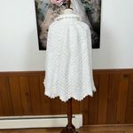Darling Vintage 1970s White Knit Sweater Cape! Size L Photo 6