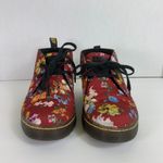 Dr. Martens  Burgundy Floral Boots Women Size 5 Photo 2