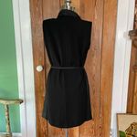 Vince Long Waterfall Draped Black Leather Belted Tie Vest w/ Pockets - Sz XS Photo 11