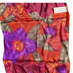 Liz Claiborne Vintage 100% Silk Scarf Floral Pattern Rectangle Made in Japan 55" Photo 5