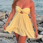 Strapless Yellow Dress Photo 0