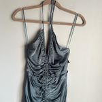 ASTR NEW THE LABEL TOLEDO RUCHED HALTER MIDI DRESS STEEL BLUECOLOR Photo 4