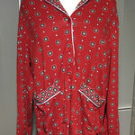 Vera Wang  // SIMPLY VERA Red Button Up Sleep Shirt XL Photo 0
