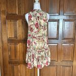 Free People Tiered Layered Floral Bird Print Blouse Top Tunic Small Boho Photo 2