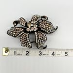 JANUS Hair Clip Vintage Rhinestone Bronze Crystal Flower Claw Clip Rhinestone Brown Photo 4