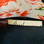 Floreat Anthropologie full length open tie front kimono black with floral print. Pink Size M Photo 3