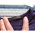 West Kei  Women's Dress Short Sleeve Navy Blue Body-con Ruched Jersey Knit Size M Photo 4