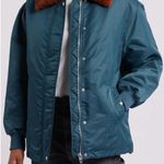 BLANK NYC  Teal Bomber Jacket with Brown Faux Fur Collar Photo 6