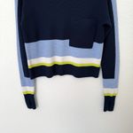 Athleta [] Blue Colorblock Trailhead Striped Merino Wool Cropped Sweater‎ Sz XXS Photo 5