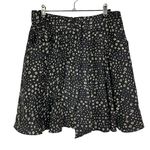 Anthropologie DIL Black & Beige Circle Printed Silk Skirt 10 Photo 0