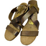 Chocolat Blu  Brown Metallic Espadrille‎ Strappy Wedge Sandals Size 40 US 9 Photo 6