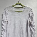 Free People  White Natasha Ruched Long Sleeve Top Sz S Photo 2
