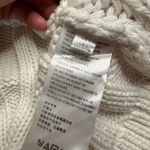 Free People  White Mock Neck Sweater with Balloon Sleeves Photo 7