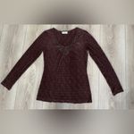 Carol Rose Brown Crinkle Long Sleeve Top Photo 1