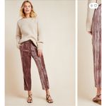 Anthropologie NWOT Tina + Jo Josephine Velvet Taper Trousers Pants Mauve $138 M Photo 1