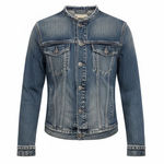 ALLSAINTS Raw Destroyed Collar Denim Jacket Small EUC Minimalist Photo 0