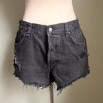 We The Free black cotton denim distressed shorts free people 28 women high rise Photo 0