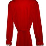 Sears Bazaar Vintage Silky Robe Ruffle Lace Belted Cottage Romantic One Size Red Size undefined Photo 8
