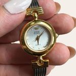 Anne Klein Vintage  womens watch black gold bangle style​​ Photo 0