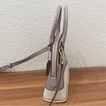 Coach Cross Grain Leather Mini Cora Dome Satchel Colorblock Gray Birch/Chalk Photo 5