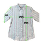 NWT J Jill Button Up Sz XS Vertical Stripe Long Sleeve Gray Pink Office Business Photo 3