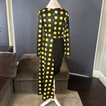 Women’s Black & Yellow Polka Dot Dress Long Sleeve Asymmetrical Hem Size 2XL Photo 3