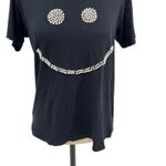 Lauren Moshi Pearl Smiley Face Tee Shirt T-Shirt Short Sleeve Black Size Small Photo 5