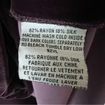 Eileen Fisher  Plum Purple Silk Velvet Open Front Duster Cardigan Small Photo 4