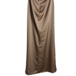 Fame & Partners Demeter Champagne Halter Cut Out Satin Formal Gown Size 4 Brown Photo 13