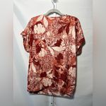 Wonderly  Red Pattern Short Sleeve Women’s Blouse Photo 1
