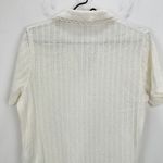 Madewell Crochet Knit V Neck Sweater Tee Polo Vintage Ivory Retro Medium NWT Photo 12