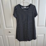 Ours lot of 2 striped short sleeve t shirt dresses size large Gray Photo 1