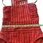 Kenneth Cole Orange Halter Mesh One Piece Swim Suit Womens Size Large NWT Photo 1