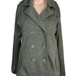 Eddie Bauer Womens Pea Coat Jacket Mid Weight Knit Button Closure Green Medium Photo 0