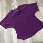 Vintage Silk Top short sleeve crop womens Purple (size 8) contemporary classic Photo 3